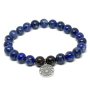 Minerální náramek granát, lapis lazuli - PŮLNOC